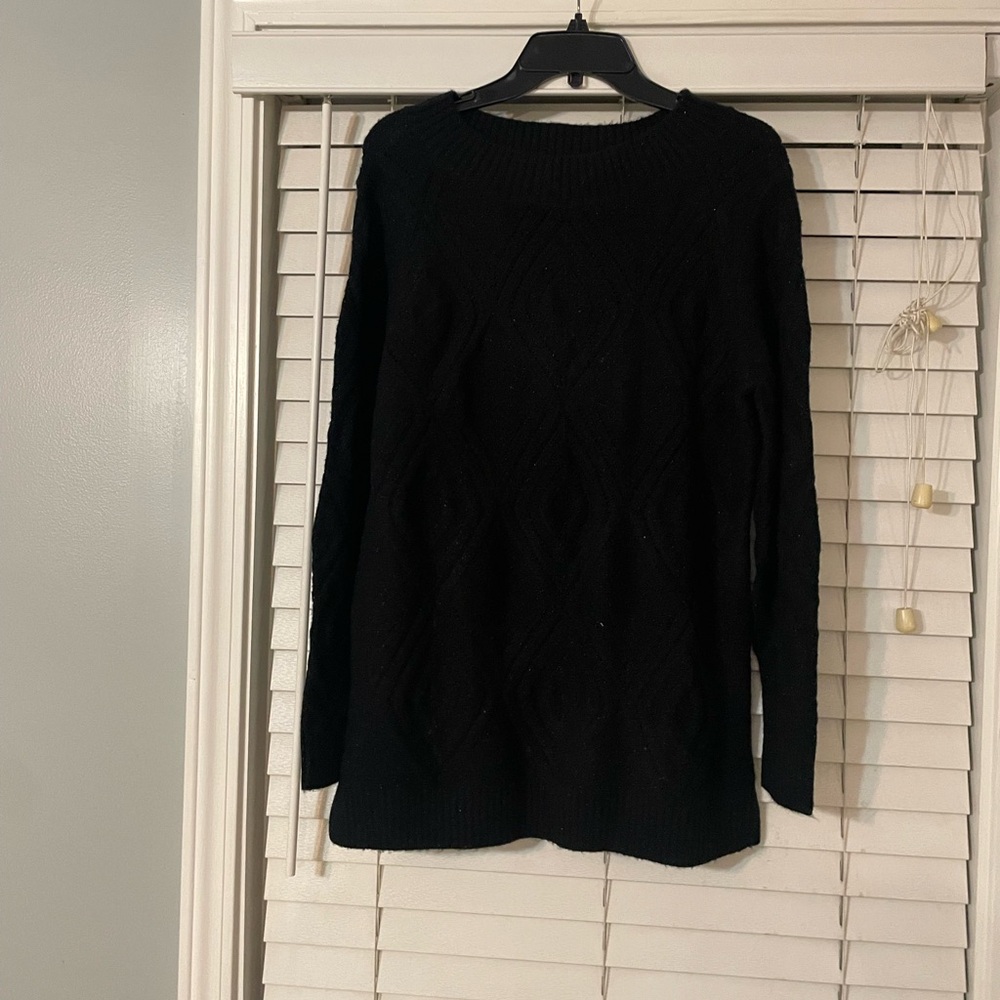Talbots Elegant Black Crew Neck Sweater
